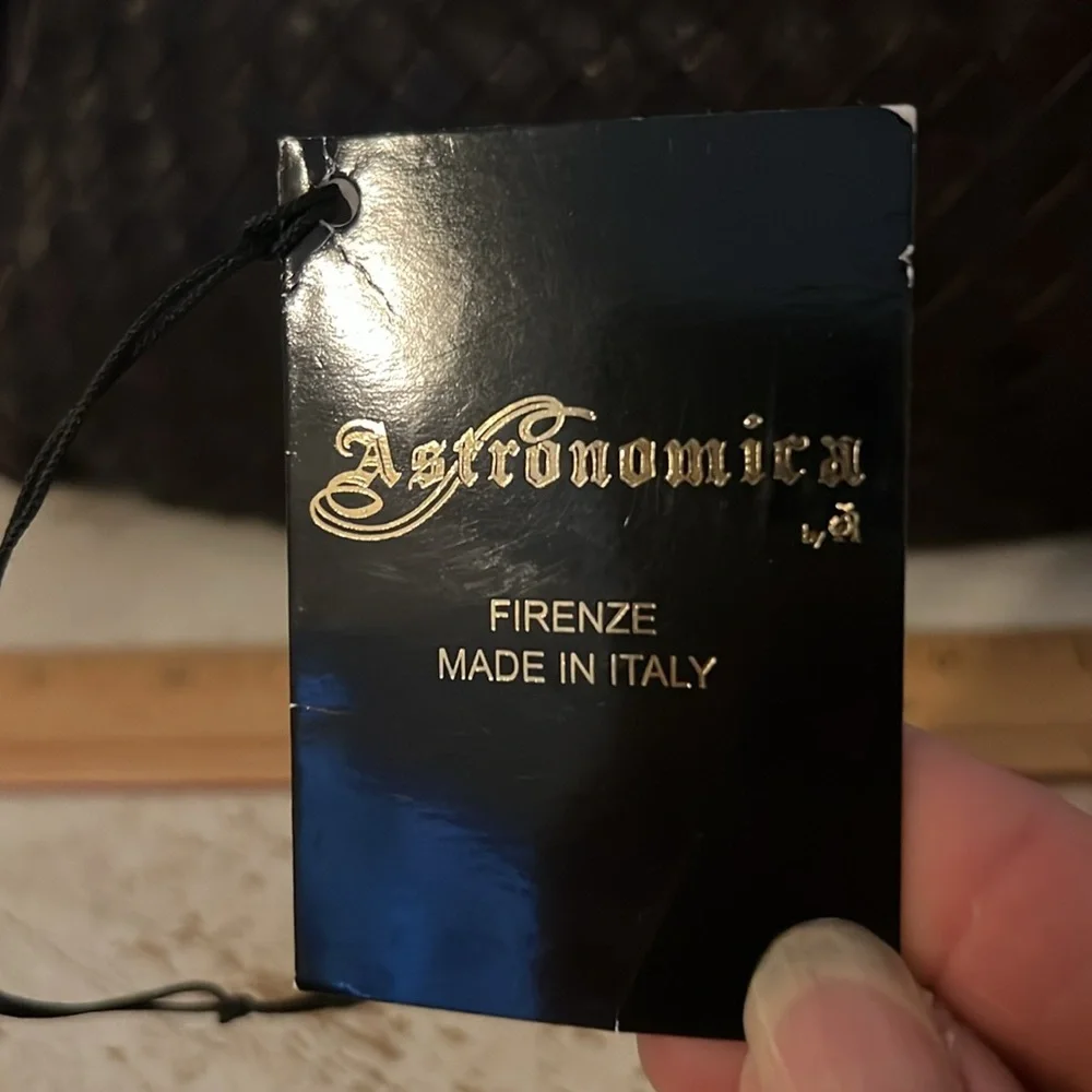 EUC Astronomica Firenze Italy woven leather satchel purse